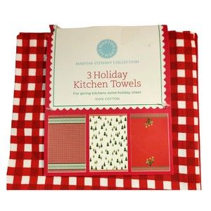 Martha Stewart Collection Holiday Kitchen Towels 100% Cotton  20"x30" Set of 3